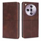 For OPPO Find X7 5G Cow Texture Magnetic Leather Phone Case(Dark Brown) - 1