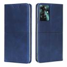 For OPPO Reno11 F 5G Cow Texture Magnetic Leather Phone Case(Blue) - 1