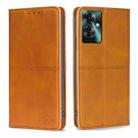 For OPPO Reno11 F 5G Cow Texture Magnetic Leather Phone Case(Light Brown) - 1