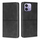 For OPPO A3 5G India Cow Texture Magnetic Leather Phone Case(Black) - 1