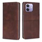 For OPPO A3 5G India Cow Texture Magnetic Leather Phone Case(Dark Brown) - 1