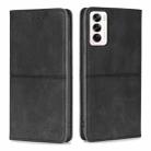 For OPPO Reno12 5G Global Cow Texture Magnetic Leather Phone Case(Black) - 1