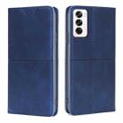 For OPPO Reno12 5G Global Cow Texture Magnetic Leather Phone Case(Blue) - 1