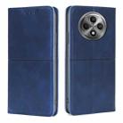 For OPPO Reno12 F 5G Cow Texture Magnetic Leather Phone Case(Blue) - 1