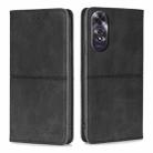 For OPPO A60 4G Global Cow Texture Magnetic Leather Phone Case(Black) - 1