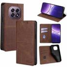 For OPPO A5 5G 2025 Global Cow Texture Magnetic Leather Phone Case(Dark Brown) - 1