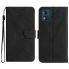 For Motorola Moto E13 4G Stitching Embossed Leather Phone Case(Black) - 1