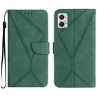 For Motorola Moto E22 / E22i 4G Stitching Embossed Leather Phone Case(Green) - 1