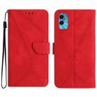 For Motorola Moto E22S / G22 4G Stitching Embossed Leather Phone Case(Red) - 1