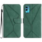 For Motorola Moto E22S / G22 4G Stitching Embossed Leather Phone Case(Green) - 1