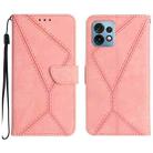 For Motorola Edge 40 Pro 5G Stitching Embossed Leather Phone Case(Pink) - 1