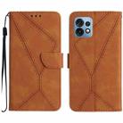 For Motorola Edge 40 Pro 5G Stitching Embossed Leather Phone Case(Brown) - 1