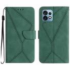 For Motorola Edge 40 Pro 5G Stitching Embossed Leather Phone Case(Green) - 1