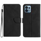 For Motorola Edge 40 Pro 5G Stitching Embossed Leather Phone Case(Black) - 1