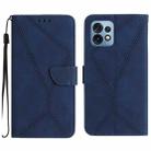 For Motorola Edge 40 Pro 5G Stitching Embossed Leather Phone Case(Blue) - 1