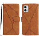 For Motorola Moto G 5G 2023 Stitching Embossed Leather Phone Case(Brown) - 1