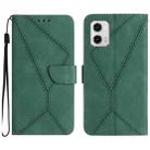 For Motorola Moto G 5G 2023 Stitching Embossed Leather Phone Case(Green) - 1