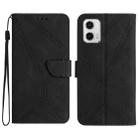 For Motorola Moto G 5G 2023 Stitching Embossed Leather Phone Case(Black) - 1