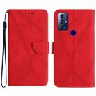 For Motorola Moto G Play 2023 Stitching Embossed Leather Phone Case(Red) - 1