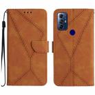 For Motorola Moto G Play 2023 Stitching Embossed Leather Phone Case(Brown) - 1