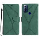 For Motorola Moto G Play 2023 Stitching Embossed Leather Phone Case(Green) - 1