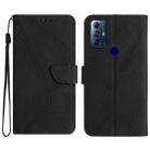 For Motorola Moto G Play 2023 Stitching Embossed Leather Phone Case(Black) - 1