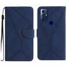 For Motorola Moto G Play 2023 Stitching Embossed Leather Phone Case(Blue) - 1