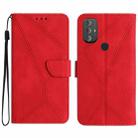 For Motorola Moto G Power 2022 Stitching Embossed Leather Phone Case(Red) - 1