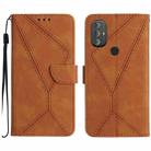 For Motorola Moto G Power 2022 Stitching Embossed Leather Phone Case(Brown) - 1