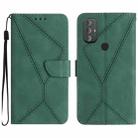 For Motorola Moto G Power 2022 Stitching Embossed Leather Phone Case(Green) - 1