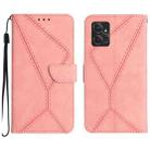 For Motorola Moto G Power 2023 Stitching Embossed Leather Phone Case(Pink) - 1