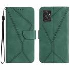 For Motorola Moto G Power 2023 Stitching Embossed Leather Phone Case(Green) - 1