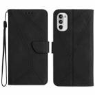 For Motorola Moto G Stylus 5G 2022 Stitching Embossed Leather Phone Case(Black) - 1
