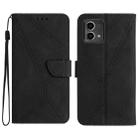 For Motorola Moto G Stylus 5G 2023 Stitching Embossed Leather Phone Case(Black) - 1