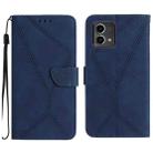 For Motorola Moto G Stylus 5G 2023 Stitching Embossed Leather Phone Case(Blue) - 1