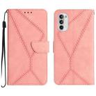 For Motorola Moto G Stylus 4G 2022 Stitching Embossed Leather Phone Case(Pink) - 1