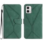 For Moto G53 5G / G23 / G13 4G Stitching Embossed Leather Phone Case(Green) - 1