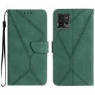 For Motorola Moto G72 4G Stitching Embossed Leather Phone Case(Green) - 1