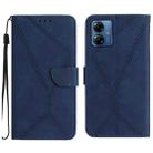 For Motorola Moto G14 Stitching Embossed Leather Phone Case(Blue) - 1