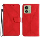 For Motorola Edge 40 Stitching Embossed Leather Phone Case(Red) - 1