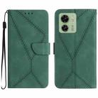 For Motorola Edge 40 Stitching Embossed Leather Phone Case(Green) - 1