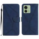 For Motorola Edge 40 Stitching Embossed Leather Phone Case(Blue) - 1