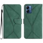 For Motorola Moto G54 Stitching Embossed Leather Phone Case(Green) - 1
