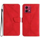 For Motorola Moto G84 Stitching Embossed Leather Phone Case(Red) - 1