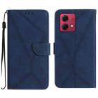 For Motorola Moto G84 Stitching Embossed Leather Phone Case(Blue) - 1