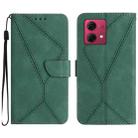 For Motorola Edge 40 Neo Stitching Embossed Leather Phone Case(Green) - 1