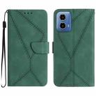 For Motorola Moto G34 5G Stitching Embossed Leather Phone Case(Green) - 1