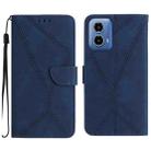 For Motorola Moto G34 5G Stitching Embossed Leather Phone Case(Blue) - 1