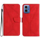 For Motorola Moto G04 / G24 Stitching Embossed Leather Phone Case(Red) - 1