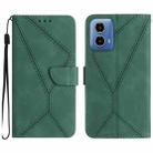 For Motorola Moto G04 / G24 Stitching Embossed Leather Phone Case(Green) - 1